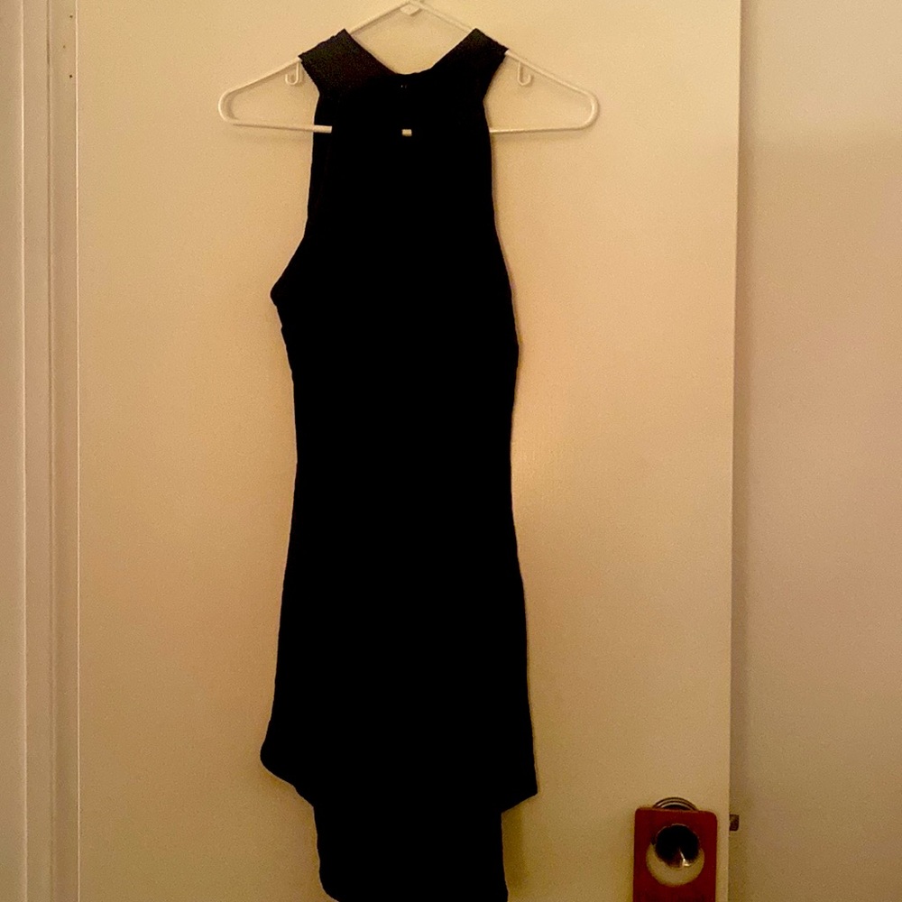 Black cover up swimsuit dress .